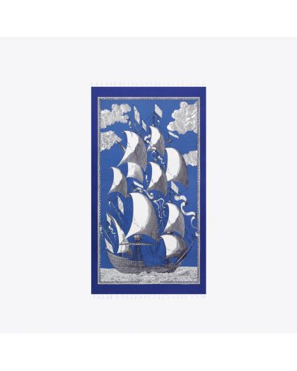 Fouta 100 Des Rives Et Des Reves 100% Coton Bleu Taille 103X180 Cm