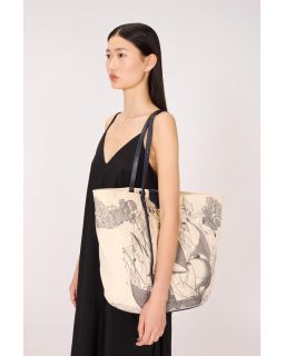 Sac Soft Shopping Des Rives Et Des Reves Nuit Corps 100% Coton Anse 100% Cuir Fi