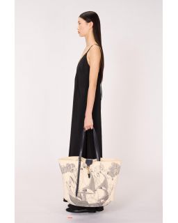 Sac Soft Shopping Des Rives Et Des Reves Nuit Corps 100% Coton Anse 100% Cuir Fi