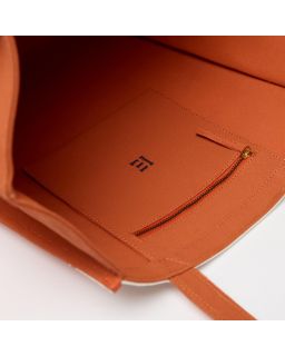 Totebag Poseidon Orange Corps 100% Coton Anse 100% Coton Finitions 100% CuirTa