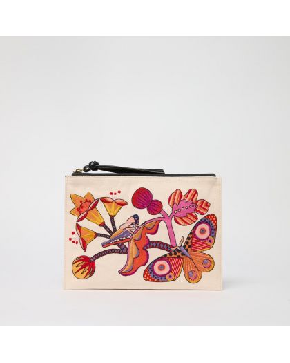 Embroidered Pochette Brodee Botanique Powder/Poudre Corps 100% Coton Finitions 1