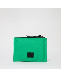 Embroidered Pochette Brodee Voyage Multico Corps 100% Coton Finitions 100% Cuir