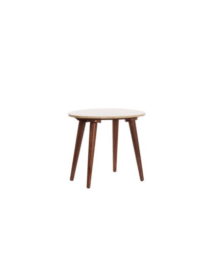 Table De Salon 51X40X39 Cm Romano Travertin Sablexbois Brun