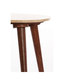 Table De Salon 51X40X39 Cm Romano Travertin Sablexbois Brun