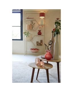 Table De Salon 71X61X48 Cm Romano Travertin Sablexbois Brun