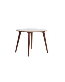 Table De Salon 71X61X48 Cm Romano Travertin Sablexbois Brun