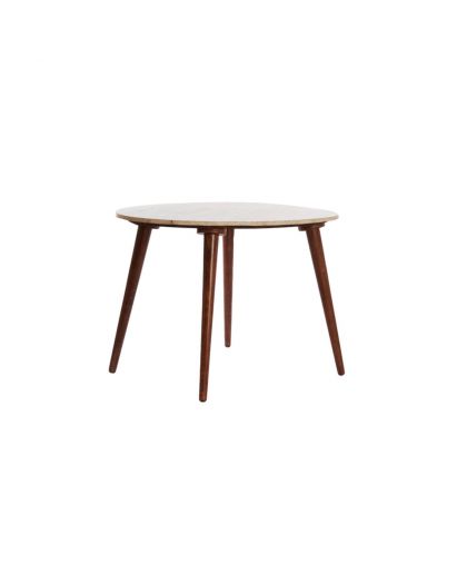 Table De Salon 71X61X48 Cm Romano Travertin Sablexbois Brun