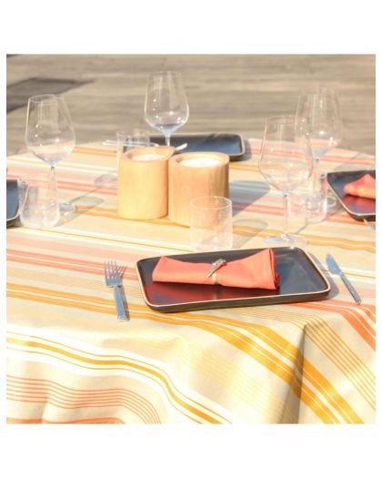 Nappe Plastifiee St Jean De Luz Miel 150X150 Cm