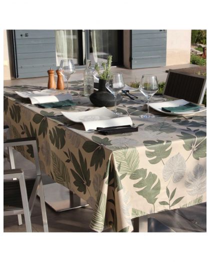 Nappe Plastifie Borneo Oil Green 250X150 Cm