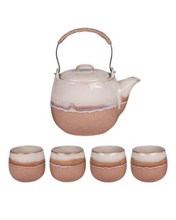 Coffret Theiere 0,8L + 4 Goblets Sand Camel