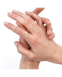 Bague Ajustable Double Laquée,Coloris Blanc Sable