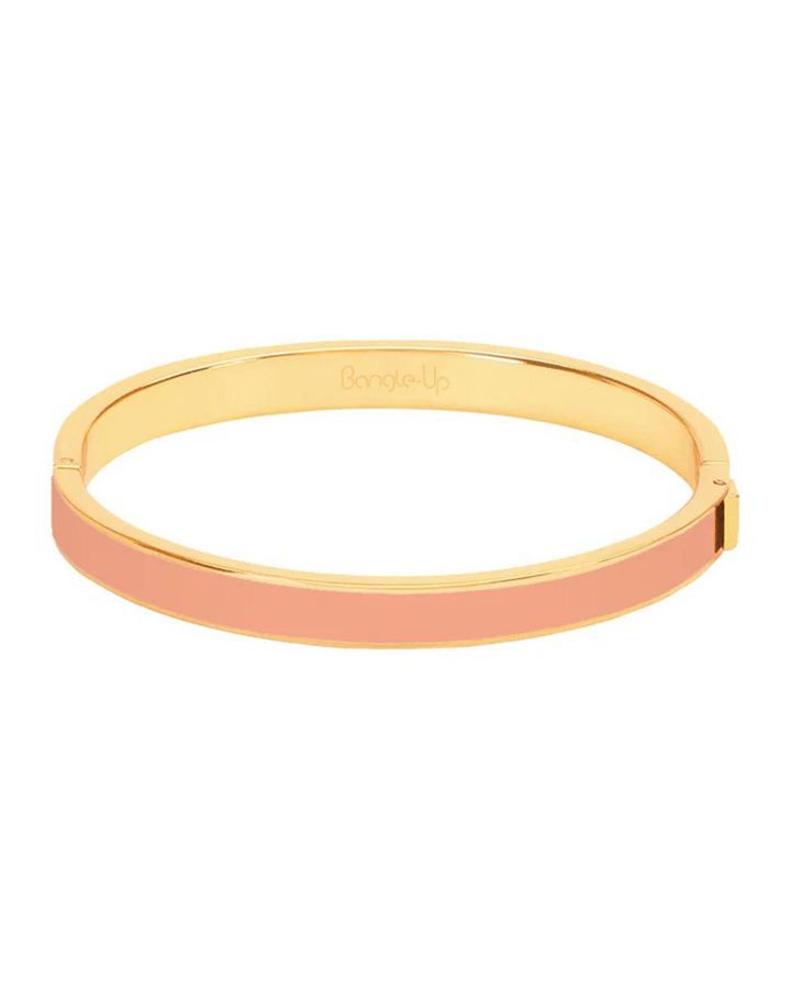 Bracelet À Fermoir En Métal Finition Or Et Laque,Coloris Orange Corail