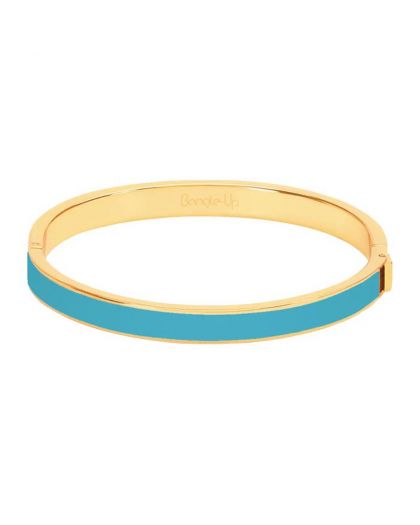 Bracelet À Fermoir En Métal Finition Or Et Laque,Coloris Bleu Turquoise