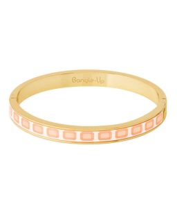 Bracelet À Fermoir En Métal Doré À L'Or Fin Et Motif,Coloris Orange Corail