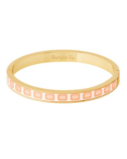Bracelet À Fermoir En Métal Doré À L'Or Fin Et Motif,Coloris Orange Corail
