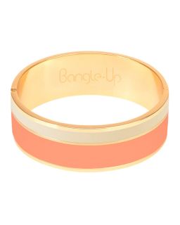 Bracelet Bicolore Avec Fermoir En Métal Doré,Coloris Orange Corail