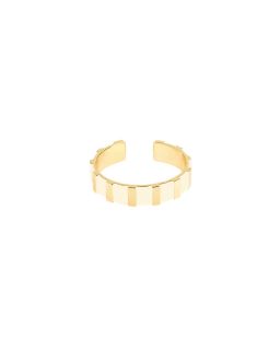 Bague Ouverte Ajustable En Laiton Doré Et Laqué,Coloris Blanc Sable