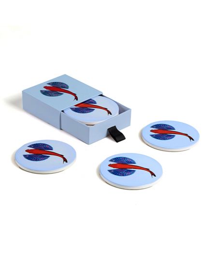 Set De 4 Dessous-De-Verre En Céramique Fishkoï