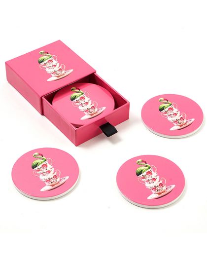 Set De 4 Dessous-De-Verre En Céramique Flamingtea