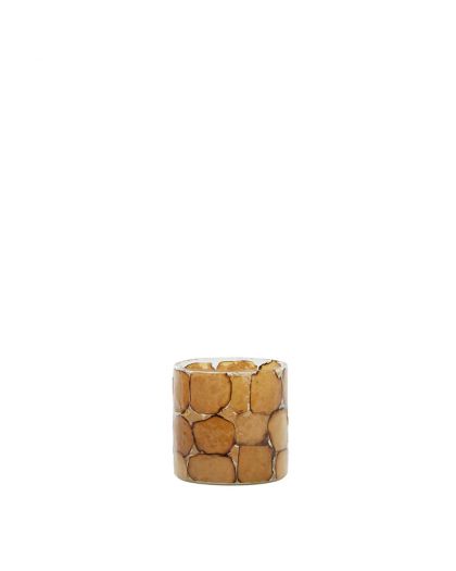 Photophore Ø10X11 Cm Dronero Verre Claro+Brun