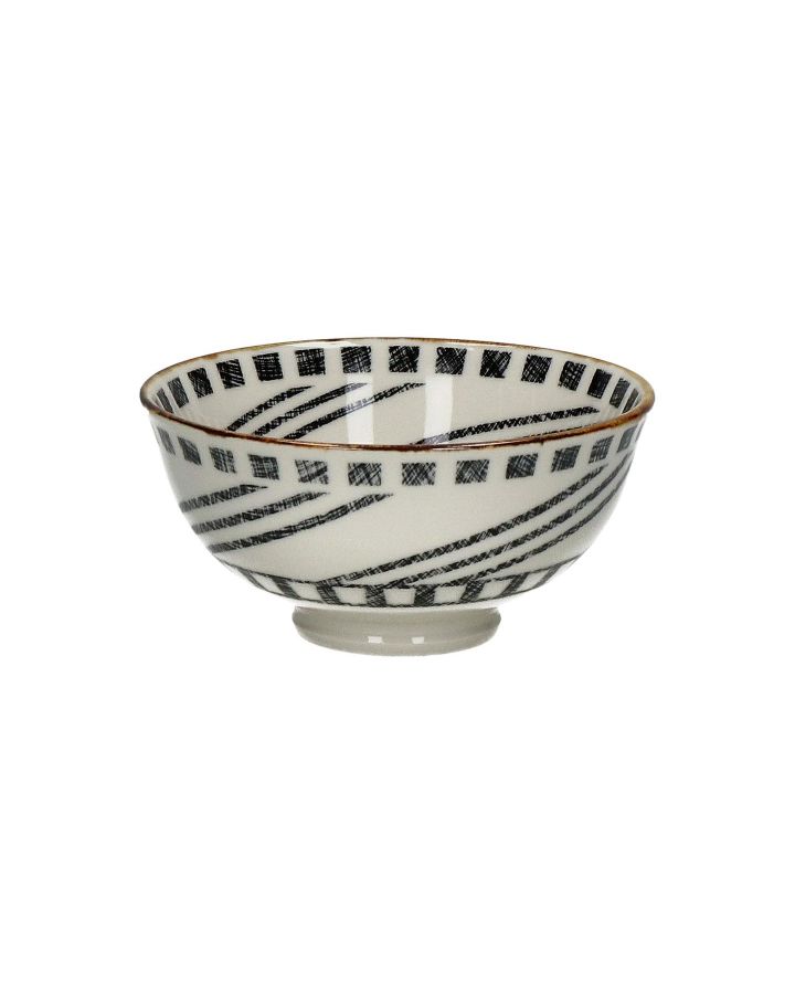  Alto Bol À Céréales Porcelaine Ø12 X H 6 Cm Noir/Blanc