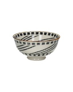  Alto Bol À Céréales Porcelaine Ø12 X H 6 Cm Noir/Blanc