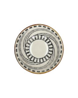  Alto Bol À Céréales Porcelaine Ø12 X H 6 Cm Noir/Blanc