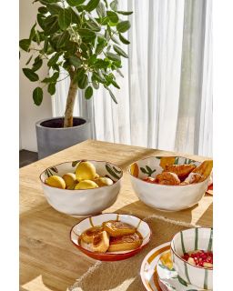  Mykonos Saladier Porcelaine Ø24 X H 11,5 Cm Vert