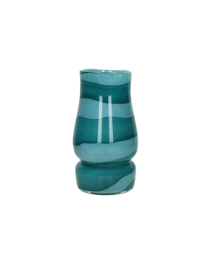  Waves Vase Verre Ø15 X H 27 Cm Turquoise