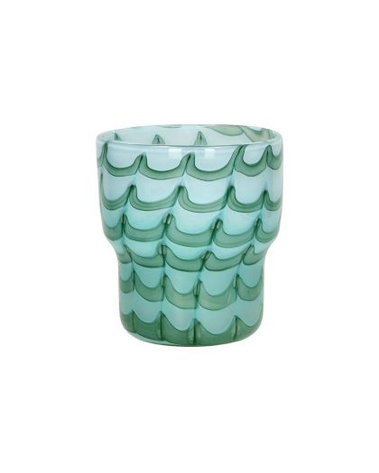  Waves Vase Verre Ø17,5 X H 19,5 Cm Aqua