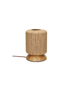  Cordera Lampe De Table Papier Tressé / Bois D'Hévéa Ø20 X H 29 Cm Naturel