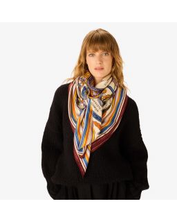 Carre 130 Chance Inoui 52% Soie 48% Modal Automne Taille 130X130 Cm