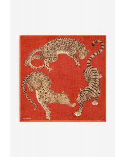 Carre 130 Jorgen 100% Laine Orange Taille 130X130 Cm