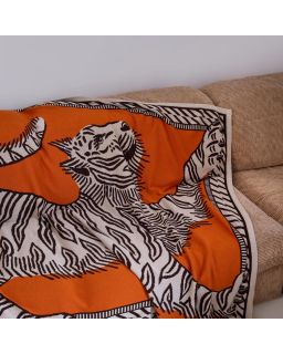 Plaid 130 Mantra 100% Coton Orange Taille 130X190 Cm