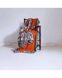 Plaid 130 Mantra 100% Coton Orange Taille 130X190 Cm