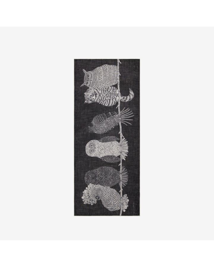 Etole 80 Chouette 100% Laine Noir Taille 80X190 Cm