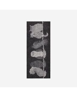 Etole 80 Chouette 100% Laine Noir Taille 80X190 Cm