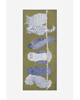 Etole 80 Chouette 100% Laine Kaki Taille 80X190 Cm
