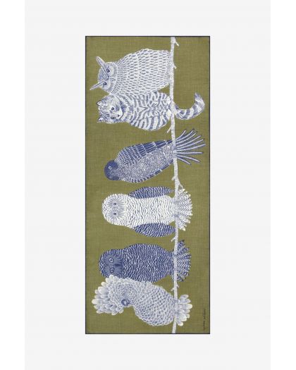 Etole 80 Chouette 100% Laine Kaki Taille 80X190 Cm