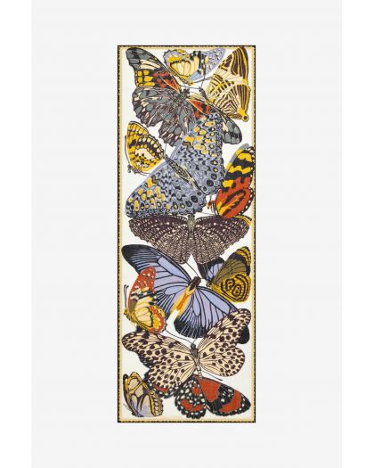 Etole 70 Papillons 100% Laine Blanc Taille 70X190 Cm