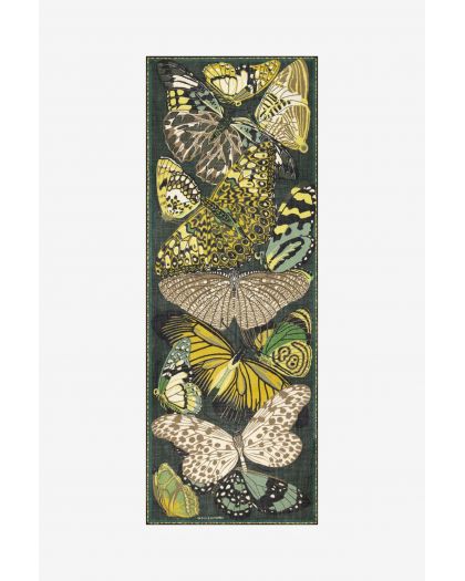 Etole 70 Papillons 100% Laine Emeraude Taille 70X190 Cm