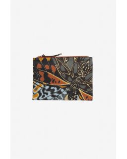 Pochette Papillons Naturel Corps Coton Finitions 100%CuirTaille 27X19 Cm