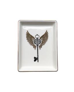 Coupelle Ceram Cle Ailes NoiretDore 10,8X8,2Cm