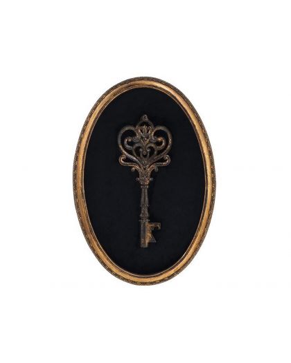 Deco Murale Cle Velours NoiretDore 21,4X31,2Cm