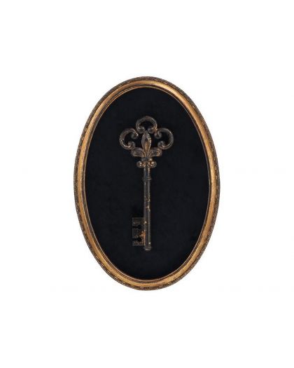 Deco Murale Cle Velours NoiretDore 21,4X31,2Cm