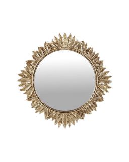 Miroir Soleil Feuilles Dore 27.5Cm Gr Miroir Soleil Feuilles Dore 27.5Cm Gr