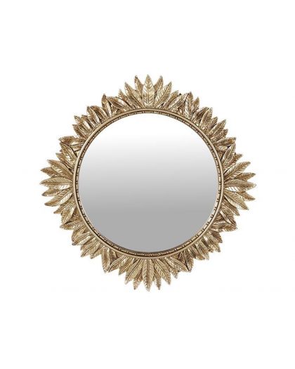 Miroir Soleil Feuilles Dore 27.5Cm Gr Miroir Soleil Feuilles Dore 27.5Cm Gr