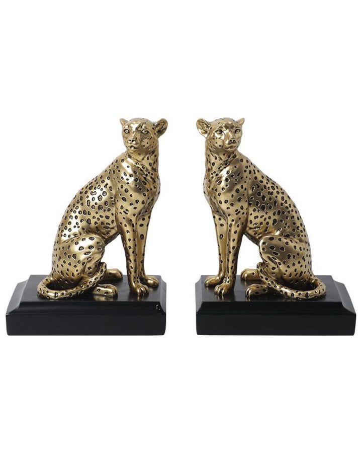 Serre Livres Leo NoiretDore 25.5X9X16.8Cm Sl