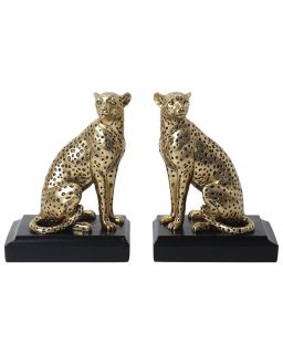 Serre Livres Leo NoiretDore 25.5X9X16.8Cm Sl