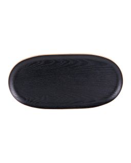 Plateau Ovale Noir 31X15Cm